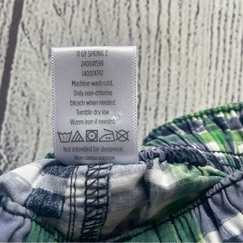 Gymboree Blue and Green Brushed Plaid Shorts Size 0-3 months